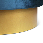 Пуф синий велюр на золотом металлическом основании Golden Belt варинант исполнения - 3 | Loft Concept в Краснодаре