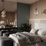 Подвесной светильник с черным основанием и золотистым декором Bruno Duo варинант исполнения - 5 | Loft Concept в Краснодаре