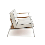 Садовый 2-х местный диван с подлокотниками из тика White варинант исполнения - 3 | Loft Concept в Краснодаре