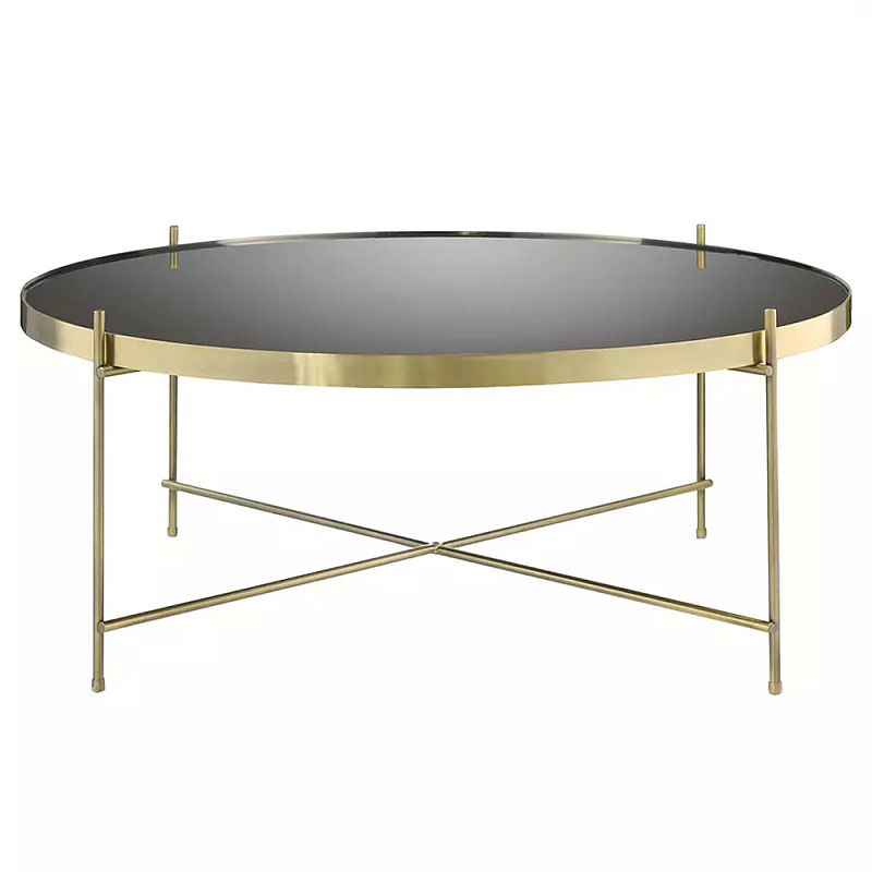 Кофейный столик с круглой зеркальной столешницей Round Mirror Table Коричневый Латунь в Краснодаре | Loft Concept 