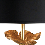 Настольная лампа с цветком на основании и черным абажуром Fluttering Leaf варинант исполнения - 1 | Loft Concept в Краснодаре