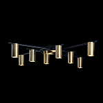 Потолочный светильник с 8-ю цилиндрическими плафонами цвета латунь TRIBES CHANDELIER варинант исполнения - 3 | Loft Concept в Краснодаре