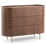 Комод округлой формы с тремя ящиками Walnut and Leather варинант исполнения - 2 | Loft Concept в Краснодаре