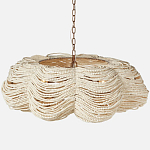 Круглая люстра волнистой формы с декором из круглых деревянных бусин White Wooden Beads Chandelier L варинант исполнения - 1 | Loft Concept в Краснодаре