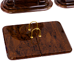 Настольный письменный набор с часами из природного камня обсидиана  Contract Extended варинант исполнения - 2 | Loft Concept в Краснодаре