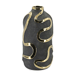 Ваза с золотыми акцентными полосами на черном матовом фоне Accent Tape варинант исполнения - 3 | Loft Concept в Краснодаре