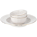 Обеденный сервиз белого цвета из фарфора на 6 персон 23 предмета Floral Charm варинант исполнения - 6 | Loft Concept в Краснодаре