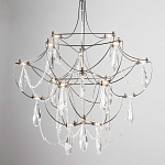 Люстра с каркасом из тонких металлических нитей и хрустальными подвесками Crystal Metal Threads Chandelier 40 варинант исполнения - 3 | Loft Concept в Краснодаре