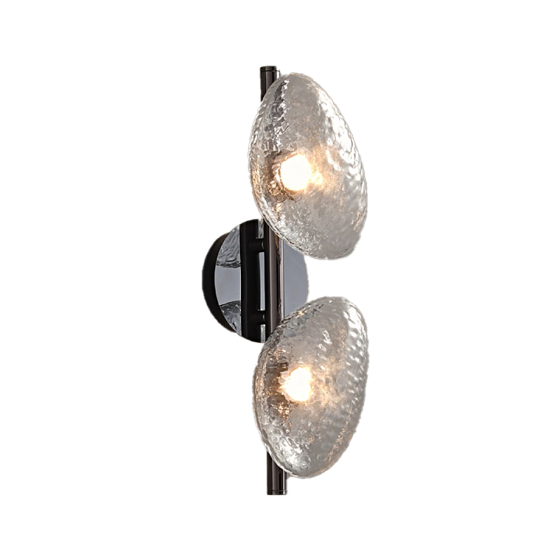 Бра LINDIS FROST LONG WALL 2 лампы Прозрачное стекло Прозрачный (Transparent) Черный в Краснодаре | Loft Concept 