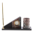 Настольный письменный набор из яшмы с часами Manager Organizer варинант исполнения - 1 | Loft Concept в Краснодаре
