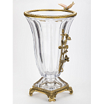 Ваза из прозрачного стекла с бронзовой вставкой в виде цветущей ветви Eden Garden porcelain and bronze варинант исполнения - 2 | Loft Concept в Краснодаре