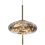 Подвесной светильник с гирляндой внутри стеклянного плафона Garland Glass Flat Hanging Lamp варинант исполнения - 1 | Loft Concept в Краснодаре