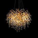 Люстра подвесная с прозрачными стеклянными подвесками в форме капель Диаметр 60 см Droplet Chandelier варинант исполнения - 9 | Loft Concept в Краснодаре