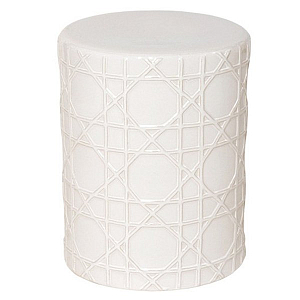 Керамический табурет Cane Garden Stool - White