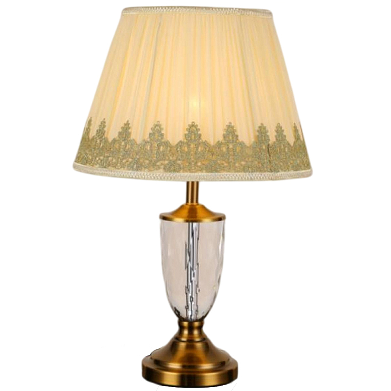 Настольная лампа с бронзовым основанием и бежевым тканевым абажуром Endorphy Бронза Бежевый в Краснодаре | Loft Concept 