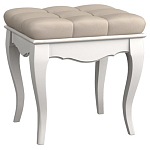 Пуф из массива бука с бежевой обивкой из велюра White Provence варинант исполнения - 1 | Loft Concept в Краснодаре