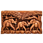 Панно из дерева слоны Panel With Animals варинант исполнения - 1 | Loft Concept в Краснодаре