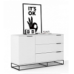 Комод белый с 3-мя ящиками Strict Lines  варинант исполнения - 3 | Loft Concept в Краснодаре