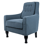 Кресло с мягкой обивкой из льна на 4-х ножках из массива березы Scarlett Armchair blue варинант исполнения - 2 | Loft Concept в Краснодаре