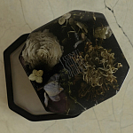 Шкатулка из эпоксидной смолы с цветами черная Epoxy Resin Square Box Black варинант исполнения - 4 | Loft Concept в Краснодаре
