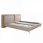 Кровать двуспальная серая с изголовьем из экокожи и ткани Modern Look варинант исполнения - 4 | Loft Concept в Краснодаре