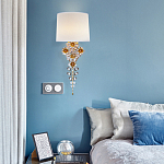 Бра с цветочным основанием и тканевым абажуром Tugella Flower Lamp варинант исполнения - 4 | Loft Concept в Краснодаре