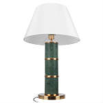 Настольная лампа на основании из зеленого мрамора с белым абажуром Noelia Green варинант исполнения - 3 | Loft Concept в Краснодаре