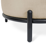 Банкетка круглая бежевый велюр на 4-х металлических ножках черного цвета SANJAY варинант исполнения - 2 | Loft Concept в Краснодаре