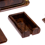 Настольный письменный набор с часами из природного камня обсидиана  Contract Extended варинант исполнения - 5 | Loft Concept в Краснодаре