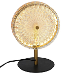 Настольная лампа с плафоном из рельефного стекла Peony Glass Bronze  варинант исполнения - 2 | Loft Concept в Краснодаре