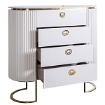 Комод белый овальный с мраморной столешницей Thoroughbass варинант исполнения - 2 | Loft Concept в Краснодаре