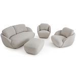 Полукруглое кресло из обивки меланж Halle Melange Armchair варинант исполнения - 9 | Loft Concept в Краснодаре