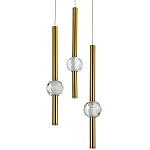 Подвесной светильник с 3-мя плафонами Celestin Spheres Brass Hanging Lamp варинант исполнения - 1 | Loft Concept в Краснодаре