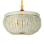 Подвесной светильник с каскадом из стеклянных декоративных элементов на золотом каркасе Shining Sea Glass варинант исполнения - 3 | Loft Concept в Краснодаре