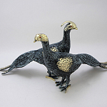 Статуэтка бронзовая пара Павлины синие Bronze Birds варинант исполнения - 1 | Loft Concept в Краснодаре