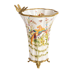 Ваза из фарфора с бронзовой стрекозой  Paradise Dragonfly варинант исполнения - 1 | Loft Concept в Краснодаре