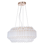 Люстра подвесная многослойная с прозрачными хрустальными трубками и золотистым каркасом Hexagon Tube Light варинант исполнения - 1 | Loft Concept в Краснодаре