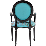 Полукресло из массива бука бирюзовое с изображением птиц и цветов Turquoise Chinoiserie Garden Chair варинант исполнения - 2 | Loft Concept в Краснодаре