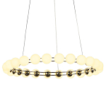 Люстра светодиодная кольцевая с круглыми плафонами белого цвета PEARLS Suspension 48 варинант исполнения - 3 | Loft Concept в Краснодаре