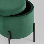 Зеленый пуф на черных ножках SANJAY варинант исполнения - 3 | Loft Concept в Краснодаре
