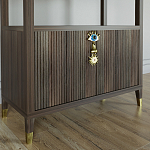 Стеллаж со стеклянными полками Elsa Dreams Walnut варинант исполнения - 1 | Loft Concept в Краснодаре