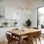 Люстра с 9-ю прозрачными стеклянными плафонами в форме капли Lucid Rain  варинант исполнения - 11 | Loft Concept в Краснодаре