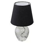 Настольная лампа с черным тканевым абажуром и фактурным прозрачным основанием Black Cone варинант исполнения - 1 | Loft Concept в Краснодаре