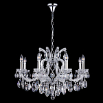 Люстра подвесная с 8-ю лампочками и прозрачными хрустальными подвесками на хромированном основании Crystal lamps варинант исполнения - 2 | Loft Concept в Краснодаре