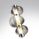 Подвесной светильник с 3-мя рифлеными стеклянными шарами Marcelh Light варинант исполнения - 9 | Loft Concept в Краснодаре