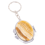 Зеркало брелок карманное двухстороннее из натурального камня Оникс Silver Stone Mirrors варинант исполнения - 1 | Loft Concept в Краснодаре