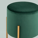 Зеленый пуф на золотистых ножках SANJAY варинант исполнения - 2 | Loft Concept в Краснодаре