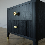 Тумба прикроватная с двумя ящиками Elsa Dreams Black варинант исполнения - 3 | Loft Concept в Краснодаре