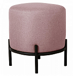 Круглый пуф на металлических ножках с обивкой из рогожки Casey Poof варинант исполнения - 3 | Loft Concept в Краснодаре