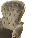 Кресло с мягкой обивкой из коричневого велюра на 4-х деревянных ножках Evelyn Classical Armchair варинант исполнения - 4 | Loft Concept в Краснодаре